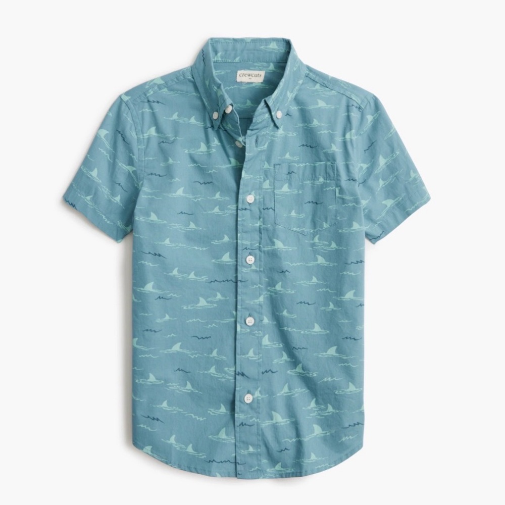 J.Crew Crewcuts Blue Shark Button Down, 2T
